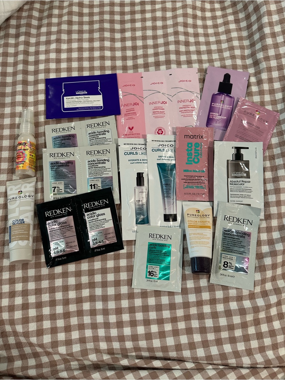 Mixed Skincare & Haircare Sample Kit - Assorted Brands (Pink, Purple, White)